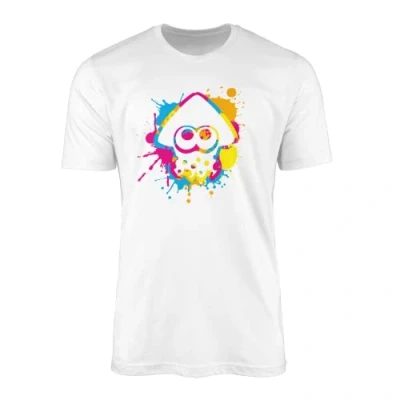 Image of SMARTYPANTS Inkling Colour Ink Splat Splatoon Switch Game Inspired Kids Adult T Shirt (9 11, White)