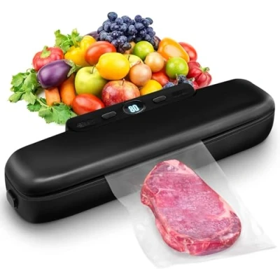 Image of MeteMake Vacuum Sealer, Automatic Food Sealer Machine One Touch Sealing for Dry &amp; Moist Preservation, Compact Packer