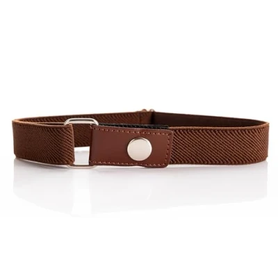 Image of Olata Children’s Stretch Elasticated Adjustable Belt with Snap Fastening, 1 6 years. Brown