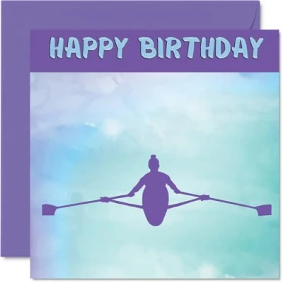 Image of Sport Birthday Cards for Women Girls Rowing in Card Friend Sister Daughter Niece Teammate, 145mm x Athlete Greeting
