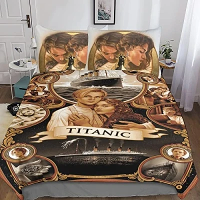 Image of BYTUGI Titanic Duvet Cover Set 3D Printed Bedding Quilt with Hidden Zipper Closure,Ultra Soft Microfiber Bedding,Soft And Comfortable Double（200x200cm）