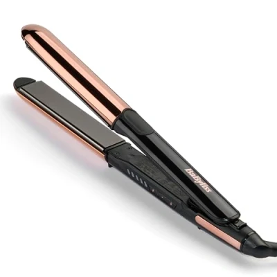Image of BaByliss Straight And Curl Brilliance Hair Straighteners Curler, True Titanium Plates for a smooth glide, Ionic, Curved Metal Design, Fast 15 second heat up, 5 settings up to 235C