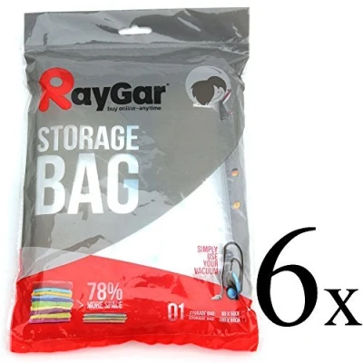 Image of RayGar 6 Large Vacuum Compressed Storage Saving Space Bag Bags 100 X 80 cm Clothing, Duvets, Bedding, Pillows, Curtains &amp; Travel New