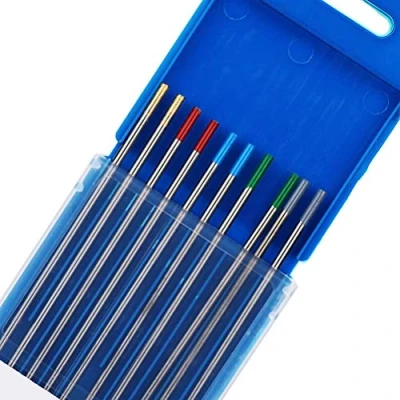 Image of TEN HIGH 1.6x150mm Mixed Packaging Tungsten Electrode, 2pcs Pure + 2% Cerium(Grey) 1.5% Lanthanum(Gold) Lanthanum(Blue)+ Thorium(Red)