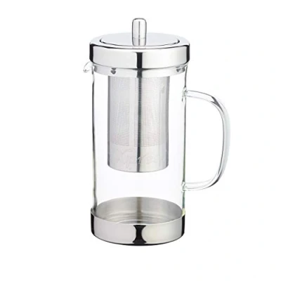Image of KitchenCraft 1 Litre Stainless Steel and Glass Infuser Teapot