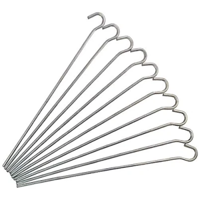 Image of Bestdeals12 Heavy Duty Durable Steel Metal Pegs Hooks Ground Stakes Tent Camping Gazebo 23cm (1 pcs)