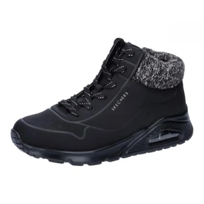 Image of Skechers UNO GEN1 Laceup ankle boots for kids, Size: 9.5K, Black Synthetics/textile