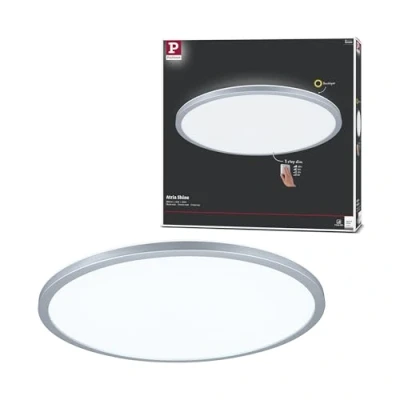Image of Paulmann 71006 LED Panel Atria Shine 420mm 3 Step Dim Round incl. 1x22 W dimmable Daylight White matt Chrome Plastic Light Ceiling 4000 K