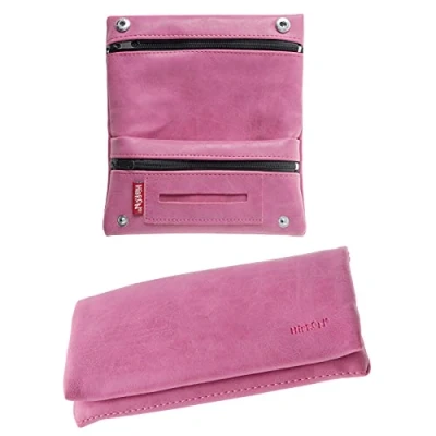 Image of HIBRON Tobacco Bag Leather Rolling Pouches 58105 Pink