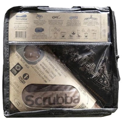 Image of Scrubba Tactical Washing Bag Kit Portable Clothes Washer System for Outdoors and Travel Light Small Eco friendly Camping Essential
