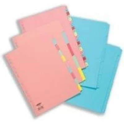 Image of Concord A4 10 Part Reinforced Divider Folder Assorted