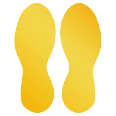 Image of Durable floor Marking Foot shape (Self Adhesive feet, 5 Pairs) RAL 1003 Signal Yellow, 172704