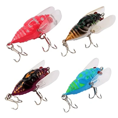 Image of Alomejor Artificial Fishing Lure Mini Insect Cicada Shapr Lures Bass Freshwater Bait for Fishing, Random Color