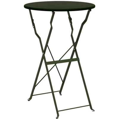 Image of vidaXL Folding Bistro Table Dark Green Ø50x71 cm Powder coated Steel