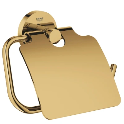 Image of Grohe Essentials Metal Wall Mounted Toilet Roll Holder with concealed fastening, Cool Sunrise (40367GL1)