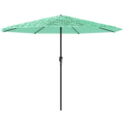 Image of vidaXL Garden Parasol with Steel Pole Green 388x388x248 cm