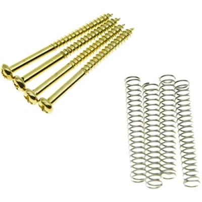 Image of 4x Gold Bass Pickup Mounting Screws Springs for P Jazz or P90 Pickups