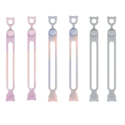 Image of 6 Pcs Fastening Cable Straps Velcro with Buckle Adjustable Hook and Loop Securing Strap Multi Purpose Cinch Data Cables for Cord Management