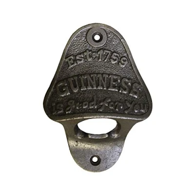 Image of Wall Mounted Vintage Bottle Opener Antique Cast Iron Guinness