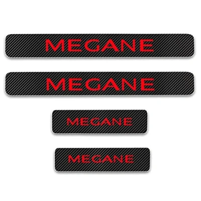 Image of 4Pcs Car Door Sill Protector for Ren Ault Megane, Carbon Fiber Scuff Plate Stickers Auto Styling Accessories
