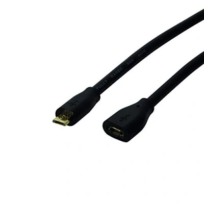 Image of LogiLink CU0124 USB 2.0 Micro B Extension Cable, Black