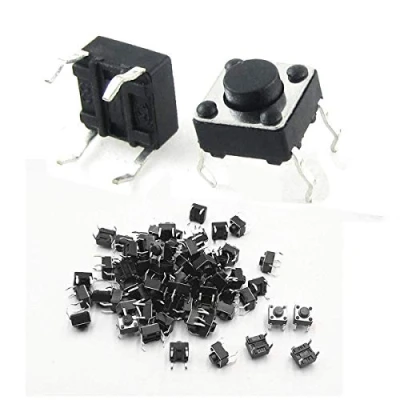 Image of Youmile 100PACK Tact Button Switch 6x6x4.3mm 6 * 4.3mm 4 Pin Micro PCB SMD SMT Momentary Tactile Push DIP