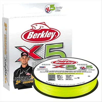 Image of Berkley Jordan Lee x5 Braid Superline, Flame Green, 80 Pound Break Strength, 164yd Fishing Line, Suitable for Freshwater Environments