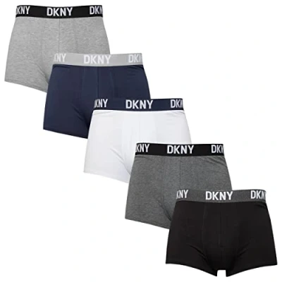 Image of DKNY Mens Trunks PORTLAND 5pk Grey/Black/Navy/Charcoal/White