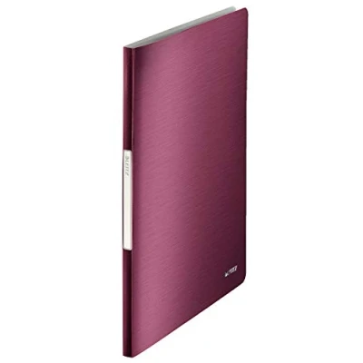 Image of Leitz A4 Display Book, 40 Pockets, 80 Sheet Capacity, Transparent Garnet Red, Style Range, 39590028