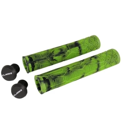 Image of Clarks Cycle Systems C132 Rubber Handlebar Grips, Green/Black, 168mm