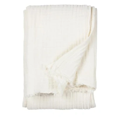 Image of Yard Lark Crinkle Cotton Throw, 130 x 180cm, White