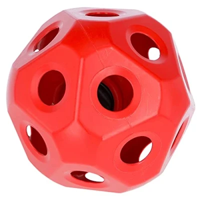 Image of Kerbl Feeding Ball for Horses, Playful Activity, Simplified Hay Up to 3 kg Hay, Diameter 40 cm, 19 x Opening 6 Red