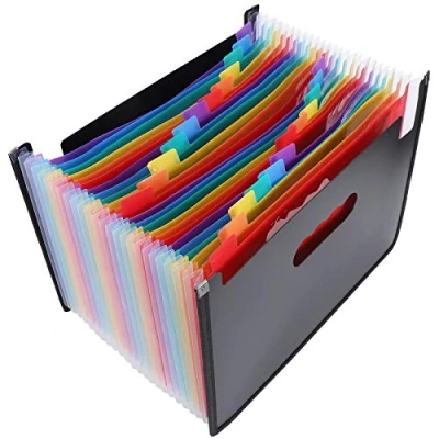 Image of Expanding File Organisers 24 Pockets Filing Boxes Document Organiser Folder A4 Desk Folders Expander for Paper and Storage Files &amp; Wallets