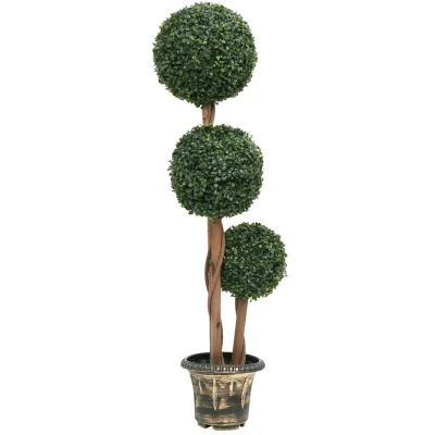 Image of vidaXL Artificial Boxwood Plant with Pot Ball Shaped Green 119 cm