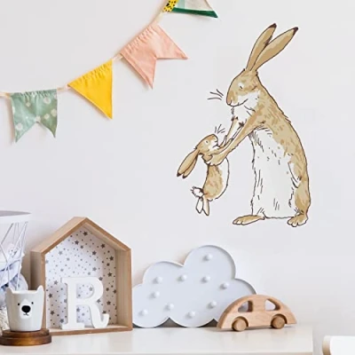 Image of Stickerscape Guess How Much I Love You Wall Stickers (Nutbrown Hares Regular) Nursery Stickers, Woodland Decor Easy to Apply, Cleanly Removable