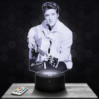 Image of Bedside Lamp Elvis P. Night Light 3D LED Illusion, Christmas, Gift idea for Boys and Girls, Children&#039;s or Adult Bedroom TOP