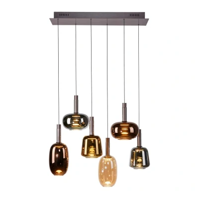 Image of Irides Cluster Pendant Ceiling Light Multicolour 6x 9W LED 3000K Dimmable