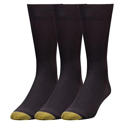 Image of Gold Toe Men&#039;s Metropolitan dress socks, Black, 13 15 UK