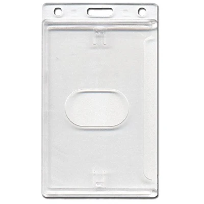 Image of ID Card It Rigid Clear Enclosed Vertical Identity Pass Badge Holder (50)