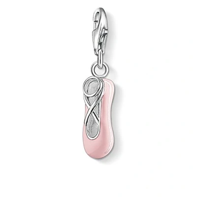 Image of Thomas Sabo 1059 007 9 Pink Enamelled Shoe Charm Pendant Silver Ballett