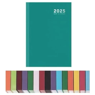 Image of Top Sale 2025 A4 Week To View Yearly Diary with Hard Cover and Matching Ribbon Marker Teal