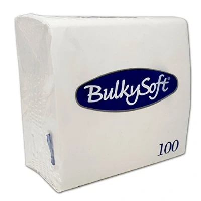 Image of Paper Serviettes Soft Napkins 33x33cm 2PLY BulkySoft Solid Colours Choose (White, 100)