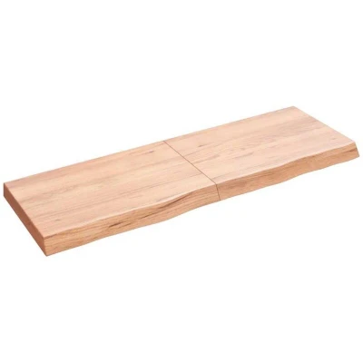 Image of vidaXL Bathroom Countertop Light Brown 120x40x(2 6)cm Treated Solid Wood