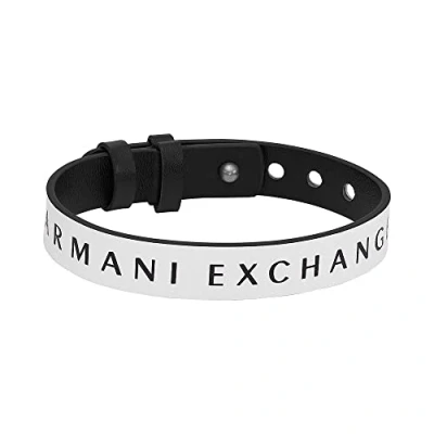 Image of Armani Exchange Bracelet for Men , Length: 250MM, Width: 13MM black Leather Bracelet, AXG0107040