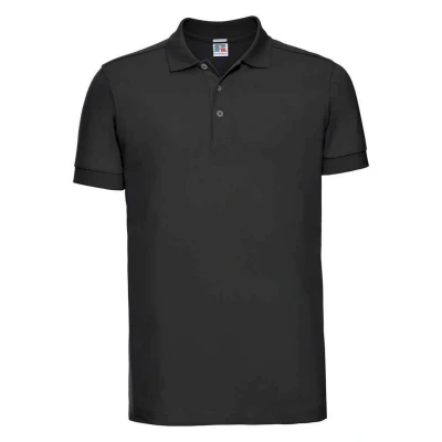 Image of Russell Athletic Mens Pique Stretch Polo Shirt (Black) Size 2XL