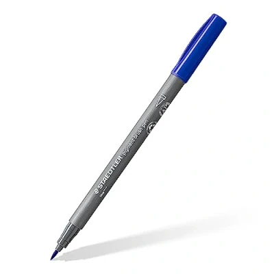 Image of STAEDTLER 371 3 Pigment Arts Brush Pen Blue (Box of 10)