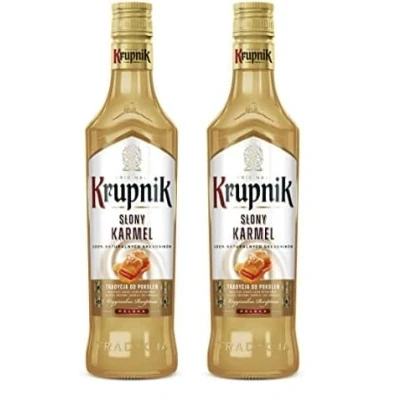 Image of Krupnik Salted Caramel Liqueur Sweet and Salty Polish Creamy Crafted from Cream, Milk Vodka Texture a Touch of Salt, Perfect for Coffee Desserts 16% ABV, 50cl