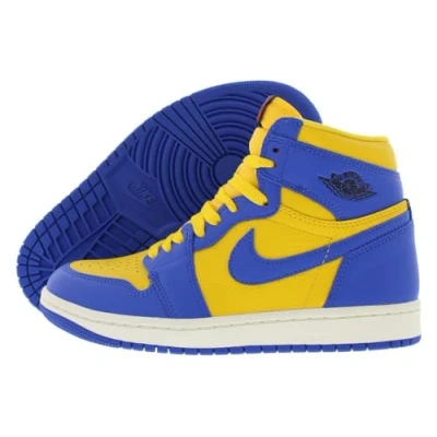 Image of Nike Womens Air Jordan 1 Retro Hi Og Trainers Yellow Size UK 4