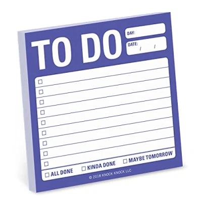 Image of 1 Count Knock to Do Sticky Notes, List Notepads, 3 x inches Each