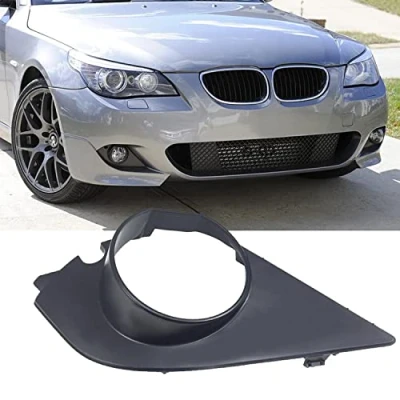 Image of Ricoy For E60 E61 M Sport 2003 2009 Fog Light Front Bumper Grille Cover Trim Matt Black (Right)